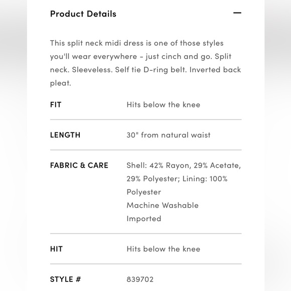 Ann Taylor Split Neck Belted Midi Dress Size XS NWT Night Sky Deep Navy Blue - Picture 10 of 10